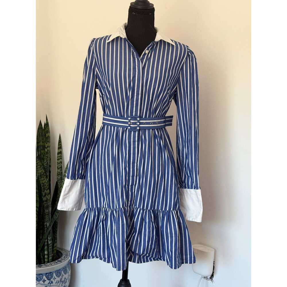 J.Crew Regenerative Cotton Belted Ruffle Mini Shirtdress 4